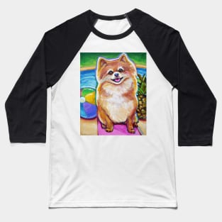 Super Cute Poolside Pomeranian by Robert Phelps Baseball T-Shirt